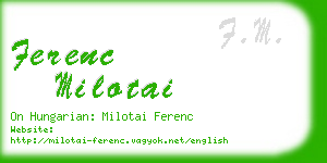 ferenc milotai business card